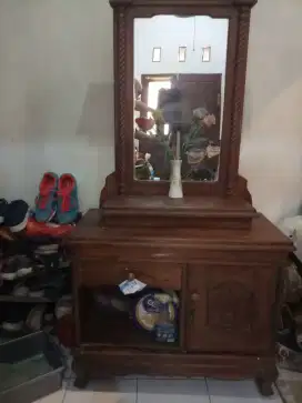 meja rias jati jadul