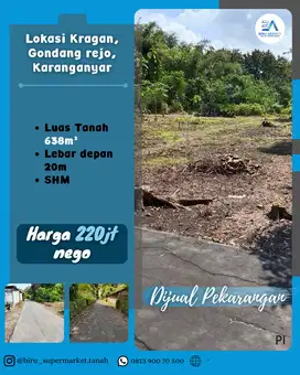 Tanah Pekarangan SHM di Gondang Rejo
