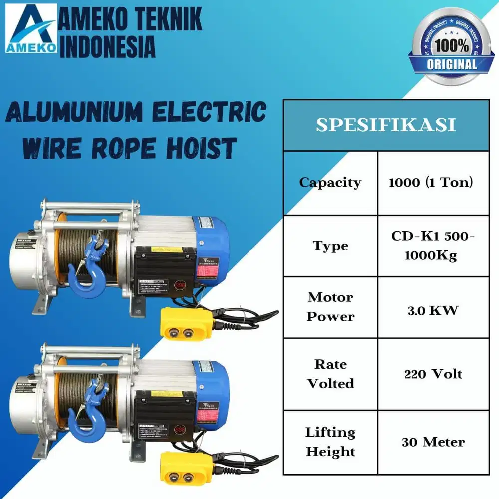 Alumunium Electric Wire Rope Hoist - Ameko Teknik