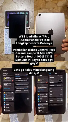 Ipad Mini 7 128GB + Apple Pencil Pro Garansi Full Ibox