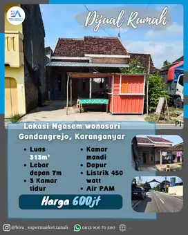 Rumah mangku Jalan DPU Kebakkramat –Gondangrejo