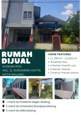 Rumah kost area suhat, kota malang