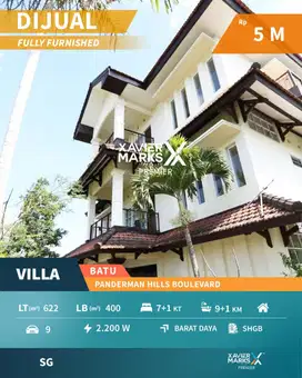 Villa Furnish Nyaman di Panderman Hills Batu View Menarik