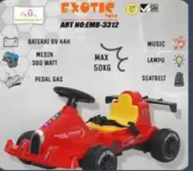 mainan anak mobil gocart aki, baru