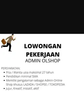 dibutuhkan admin assisten penjualan online