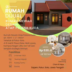 Rumah Gaya Atap Pelana di Solo Timur, Kokoh & Tahan Segala Cuaca, SHM