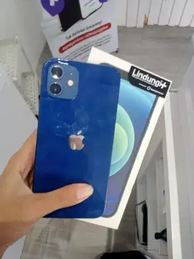 iPhone 12 64gb Normal full set warna biru