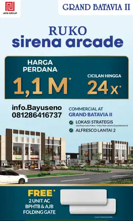 Ruko Baru ada balkon sirena arcade free insentif PPN