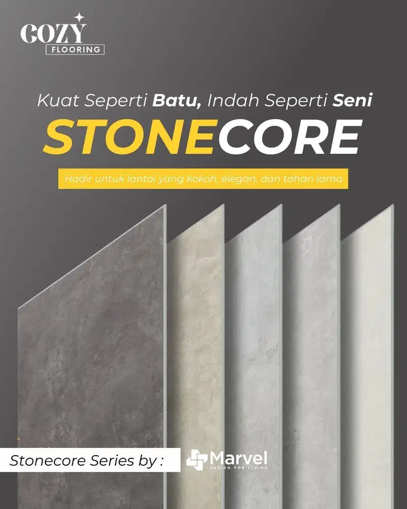 SPC Marvel Stonecore series tebal 5,5mm | SPC Lantai motif stone