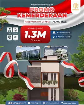 RUMAH KOS PREMIUM 8 KAMAR DEPAN UMM DAN DEKAT UB KOTA MALANG