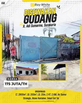 Sewa tanah bonus gudang di Banyuanyar dekat exit tol