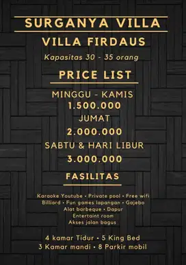 VILLA FIRDAUS cisarua puncak bogor dingin nya pol cocok utk berlibur