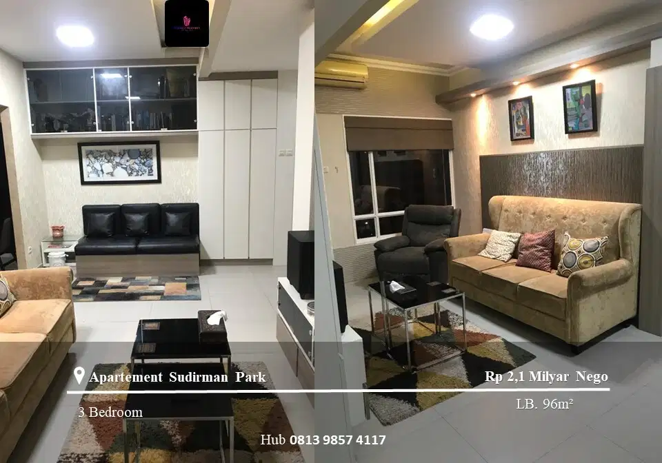 Dijual Apartemen Sudirman Park Middle Floor 3BR Full Furnished Tower B