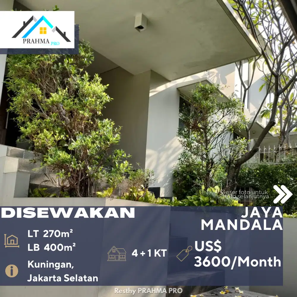 Disewa Rumah Bagus Siap Huni Expatriate Area di Jaya Mandala Kuningan