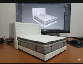 Springbed mewah premium Lady Americana dobel latex uk 180 fullset