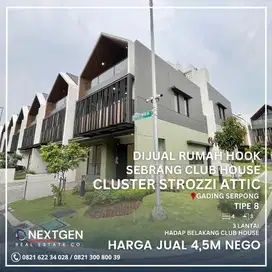 Dijual Rumah Hook Sebrang Club House 3 Lantai Attic Strozzi Symphonia