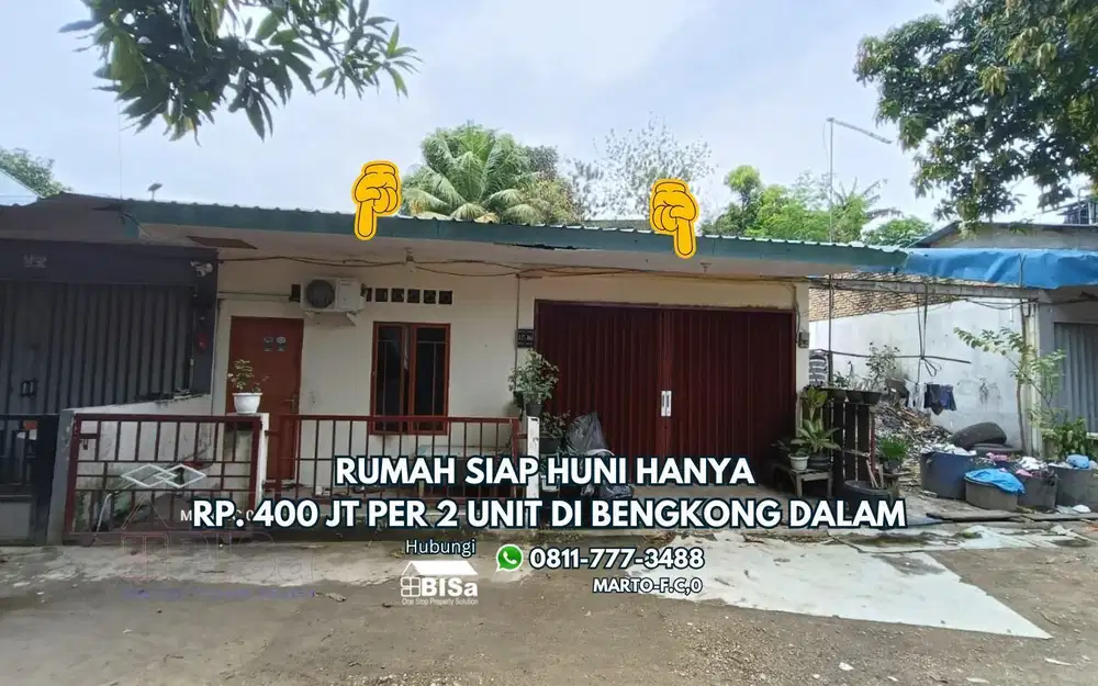 Rumah Siap Huni Hanya Rp. 400 Jt per 2 Unit di Bengkong Dalam, Dekat Sekolah dan Pasar