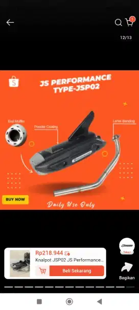 Knalpot JS Second Tanpa DB (Genio)