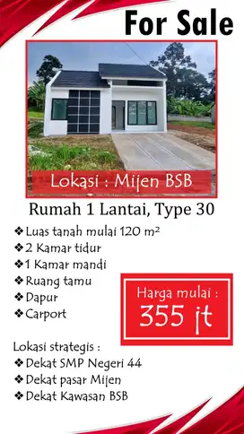 Rumah Strategis HOOK/NON HOOK di Mijen Dekat BSB City