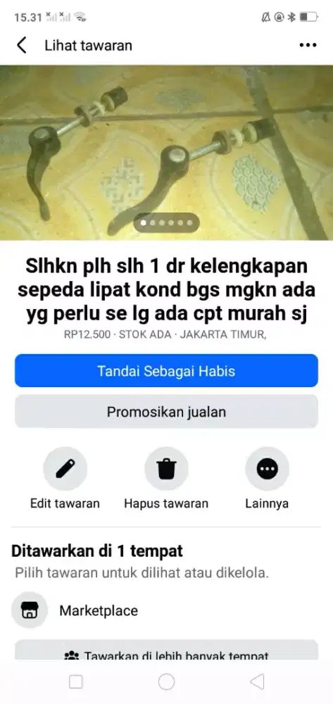 Slhkn plh slh 1 dr kelengkapan sepeda yg mgkn ada yg perlu murah sj