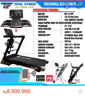 TREADMILL ELEKTRIK TF 333 TIGA FUNGSI