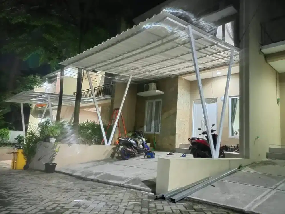 Kanopi Carport Baja ringan Atap Alderon Double layer & single layer