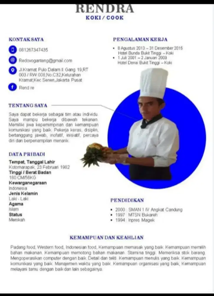 Mencari loker koki padang