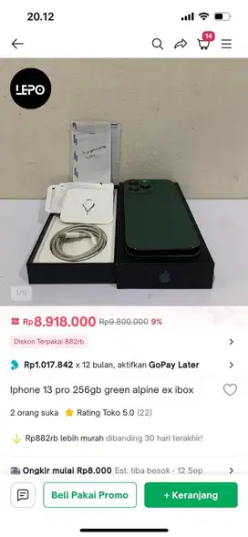 Iphone 13 pro 256gb green alpine ex ibox