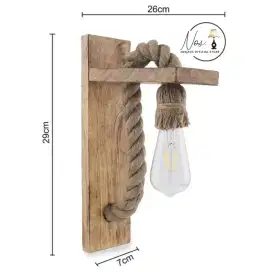 Lampu Hias Dinding Tali Goni Vintage Kayu Unik