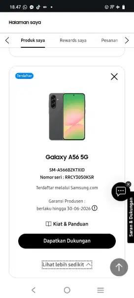 Samsung A56 Sein Normal Garansi On Siap Pakai