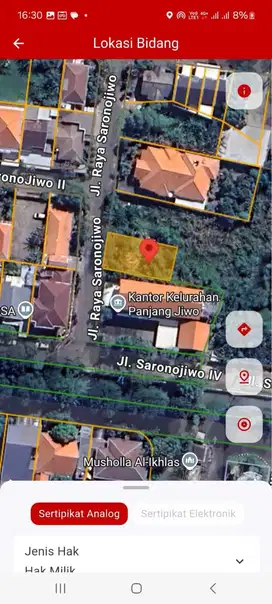 Dijual Kavling Siap Bangun di Sarono Jiwo Prapen Murah hanya 6 JT an
