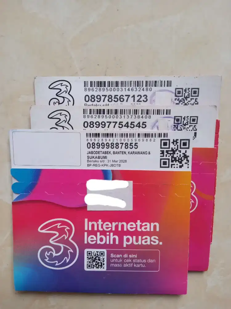 three tri 11 digit nomor cantik