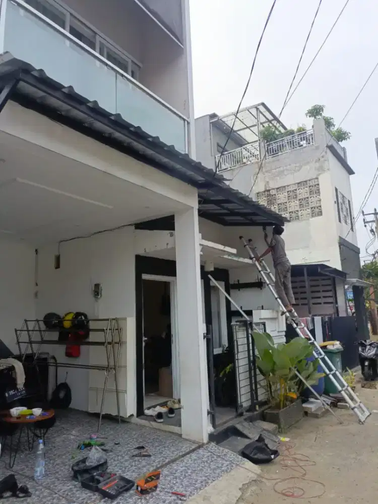 kanopi minimalis atap sepandek pasir