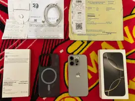 IPHONE 16 PRO 128 GB NATURAL TITANIUM BEACUKAI FULLSET ORI