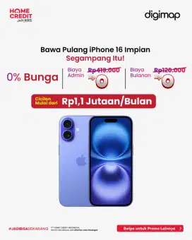 Promo iphone 16 impian, Bisa kredit tanpa Dp dan bunga 0%