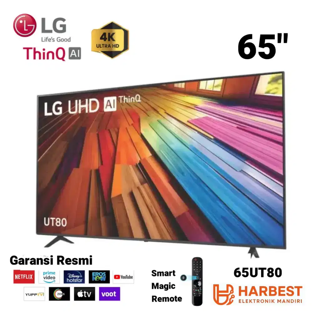 LG Real 4K UHD 65 Smart TV WebOS 65UT8050PSB Magic Remote HDR10 PRO