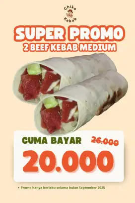 Promo KEBAB beli 2 cuma 20K