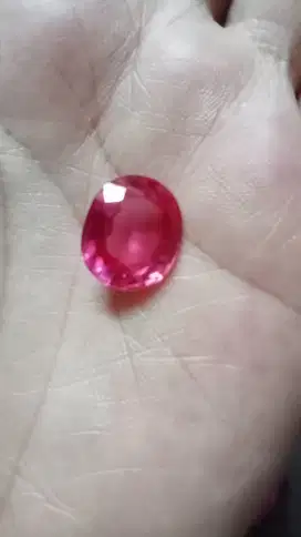 Batu pink rubi siap pasang