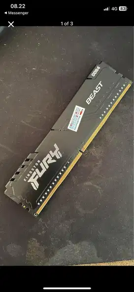 Ram 8gb ddr4 kingston fury beast