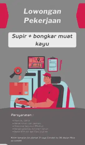 Lowongan supir dan kenek bongkar muat kayu