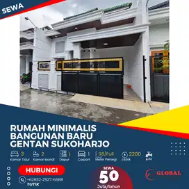 Rumah Minimalis Bangunan Baru Lokasi Strategis Gentan Sukoharjo