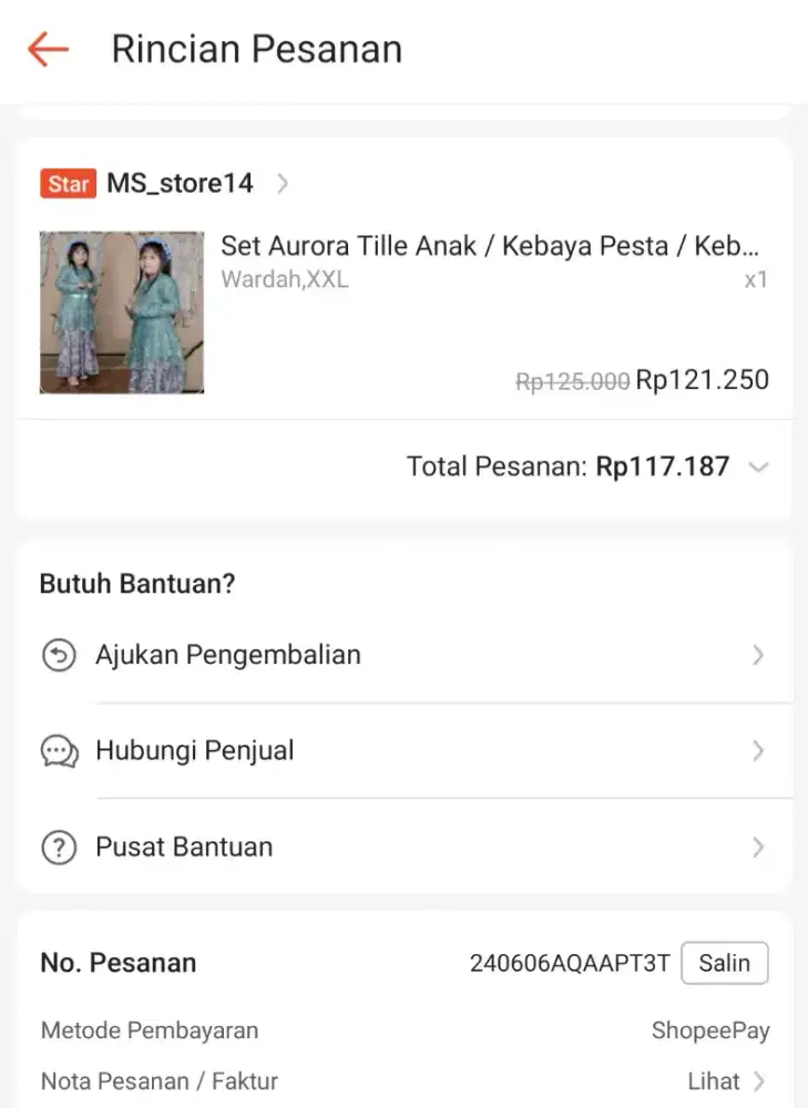 Kebaya anak uk xxl