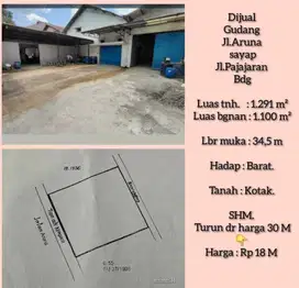 Termurah! Gudang di Sayap Pajajaran Bandung