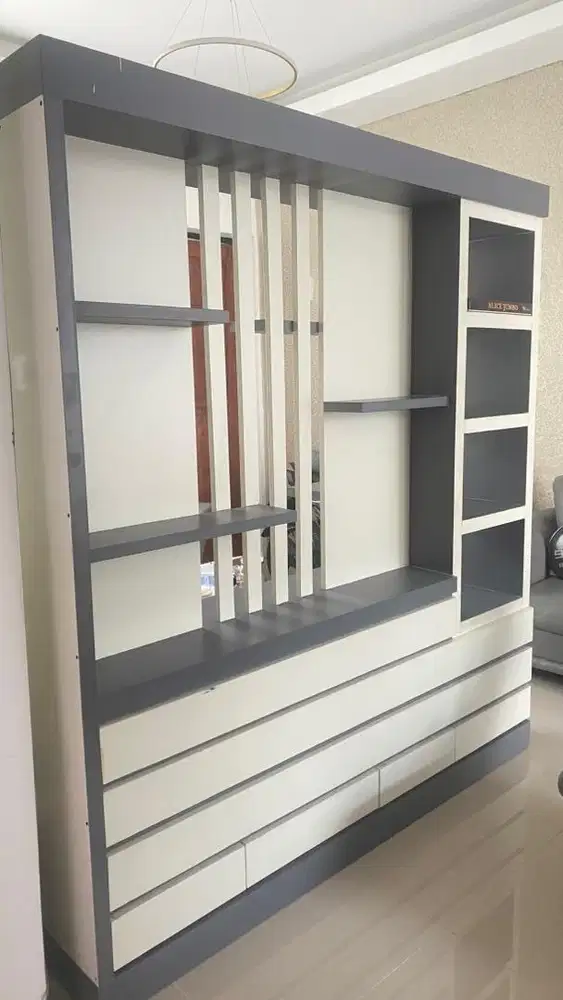 Partisi 2 Sisi warna Abu & Putih