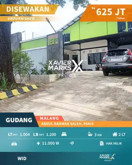 Disewakan Gudang Poros Jalan di Abdulrahman Saleh Malang