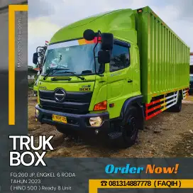 TRUK BOX BESI HINO 500, FG 260 JP, ENGKEL 6 BAN, P : 7,5M, TH. 2023