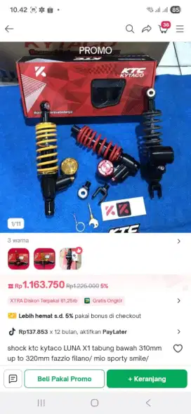 Shockbreaker kyta untuk filano, Fazio, mio tipe Luna pemakaian 3 hari