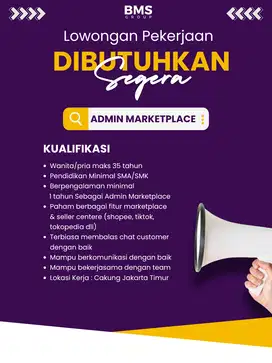 Lowongan Admin Marketplace