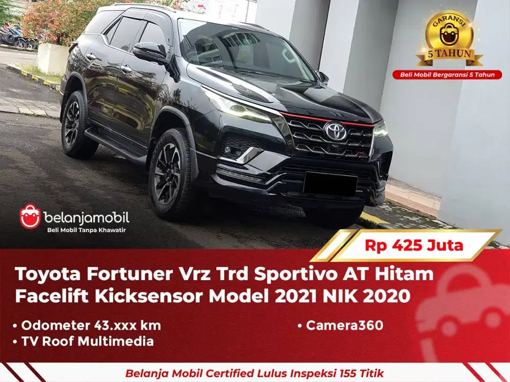 [ GARANSI 5TH ] Toyota Fortuner Vrz Trd Sportivo AT 2020 2021
