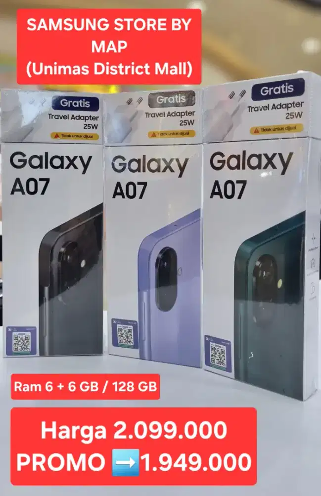 HP SAMSUNG A07 RAM 6/128